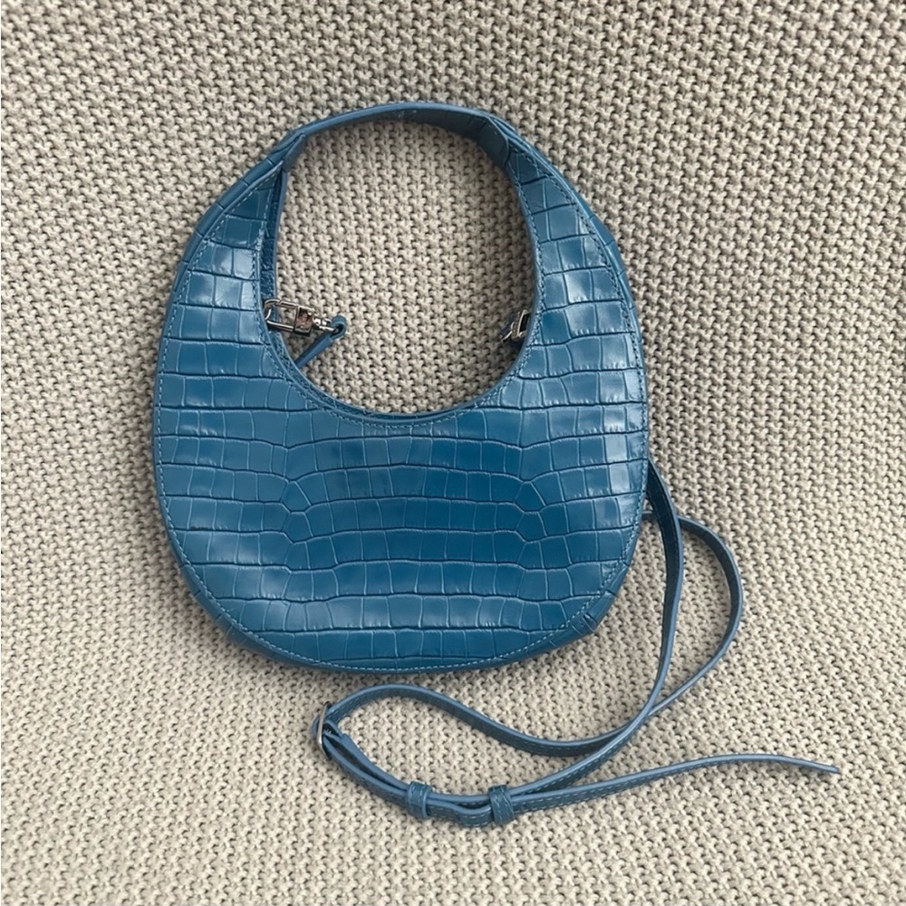 Staud Blue Mini Moon Bag